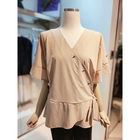 밑단언발블라우스