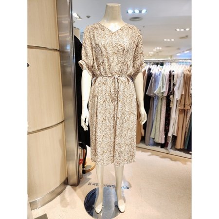 브이넥퍼프소매원피스