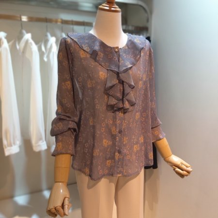 플꽃 긴팔 블라우스