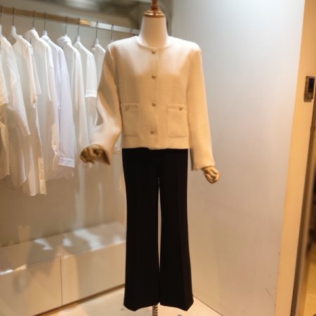 트위드 노카라 자켓