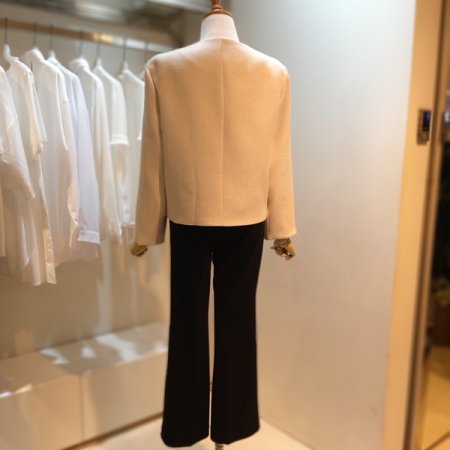 트위드 노카라 자켓