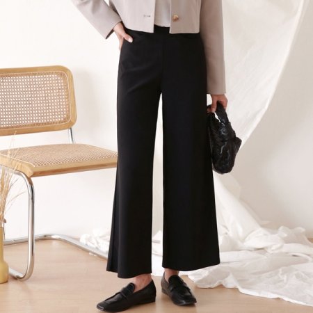 기모 와이드 통밴딩바지