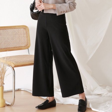 기모 와이드 통밴딩바지