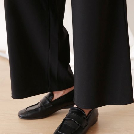 기모 와이드 통밴딩바지