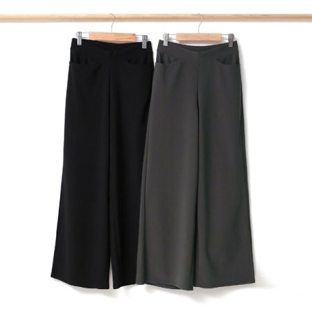 기모 와이드 통밴딩바지