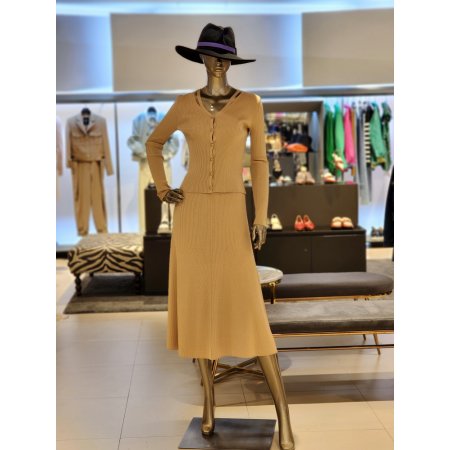 브이넥 소매금장골지가디건