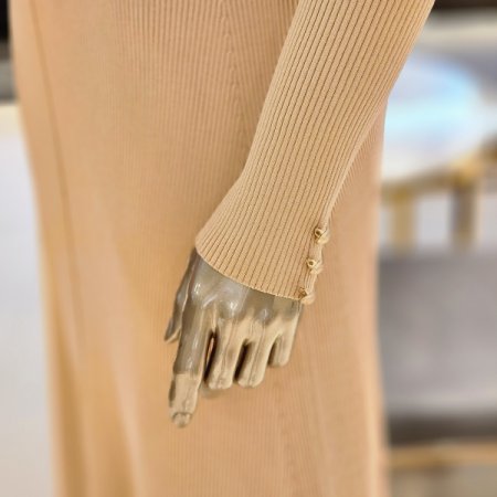 브이넥 소매금장골지가디건