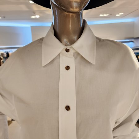 밑단 언발란스 라운드트임 카라 롱셔츠