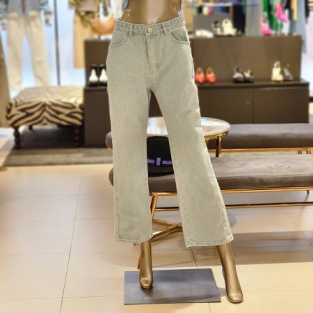 절개선 포인트 세미부츠컷 면팬츠