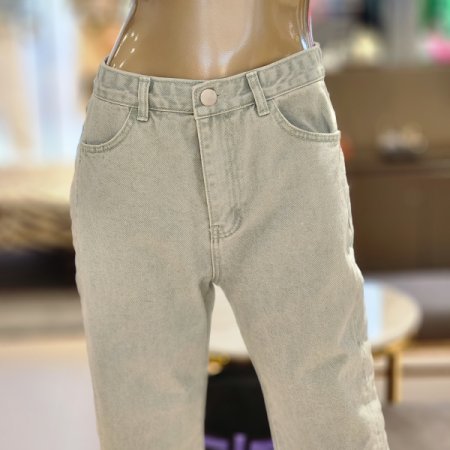 절개선 포인트 세미부츠컷 면팬츠