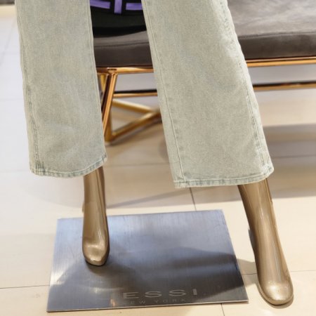 절개선 포인트 세미부츠컷 면팬츠