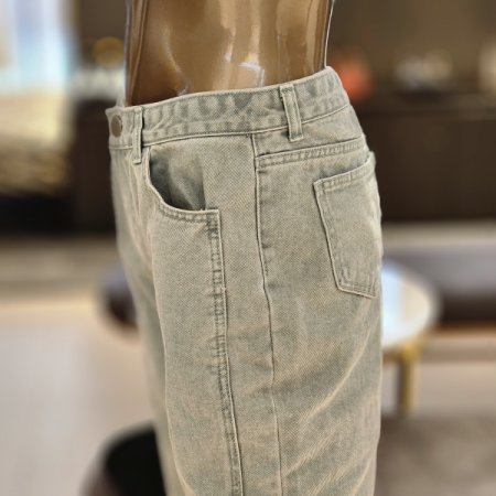 절개선 포인트 세미부츠컷 면팬츠