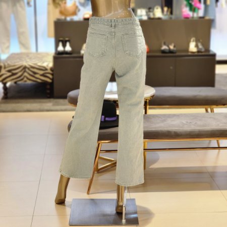 절개선 포인트 세미부츠컷 면팬츠