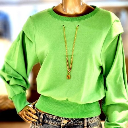 자물쇠체인 어깨접힘디테일 티셔츠