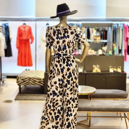 레오파드 와이드핏점프슈트