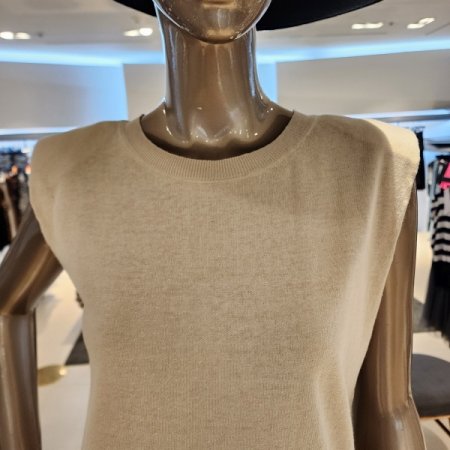 어깨패드 민소매린넨티셔츠