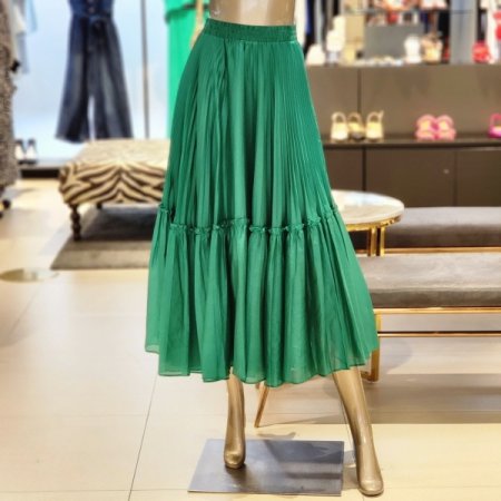 플리츠 밴딩롱스커트