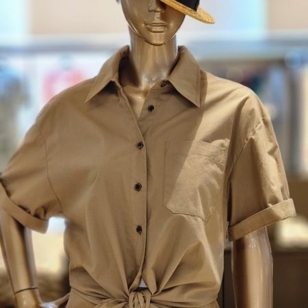 허리매듭 셔츠형원피스