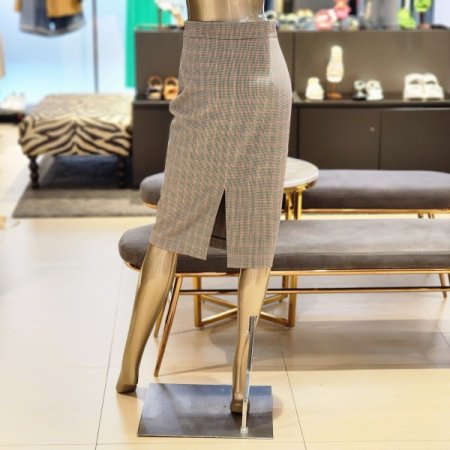 버클장식 미디정장스커트