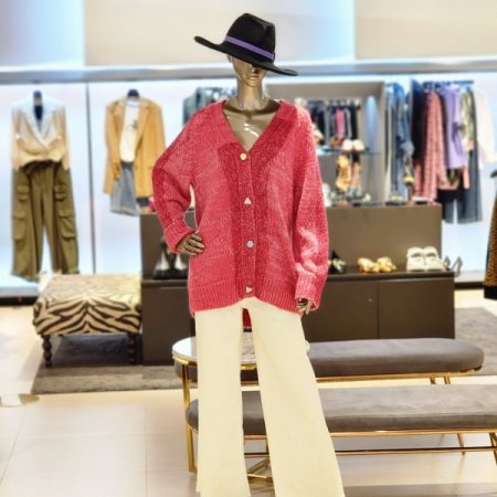 오버핏 브이넥롱가디건