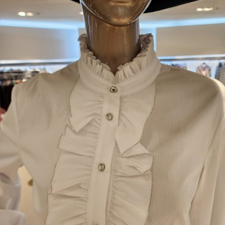 프릴넥 블라우스