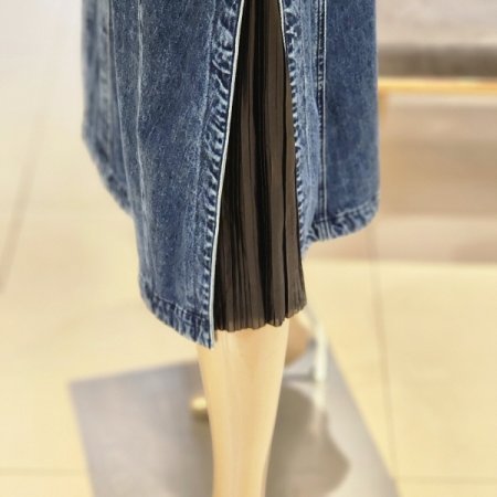 하이웨스트쉬폰 데님스커트