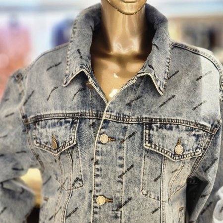 오버핏 레터링데님자켓