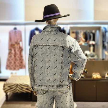 오버핏 레터링데님자켓