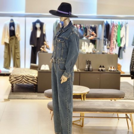 와이드핏 데님점프슈트