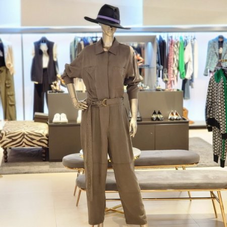 펀칭벤트 셔츠형점프슈트