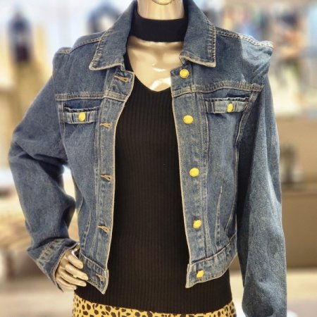 어깨포인트 데님자켓