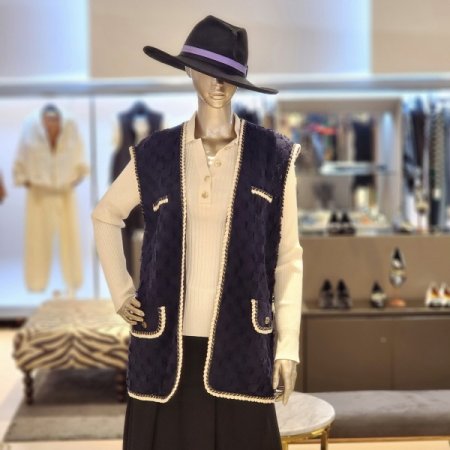 트위드 루즈핏니트조끼