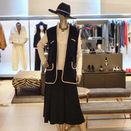 트위드 루즈핏니트조끼