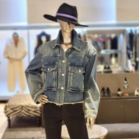 빅포켓 밑단포인트데님자켓