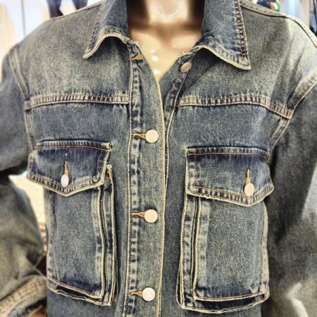 빅포켓 밑단포인트데님자켓