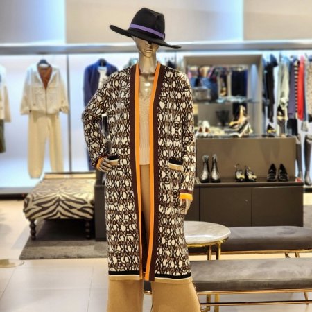 패턴 오픈형가디건