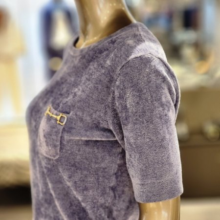 포켓금장 5부라운드넥니트