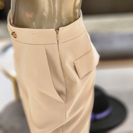 체인장식 일자핏슬랙스