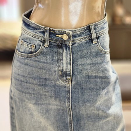 뒷트임 워싱 데님 스커트