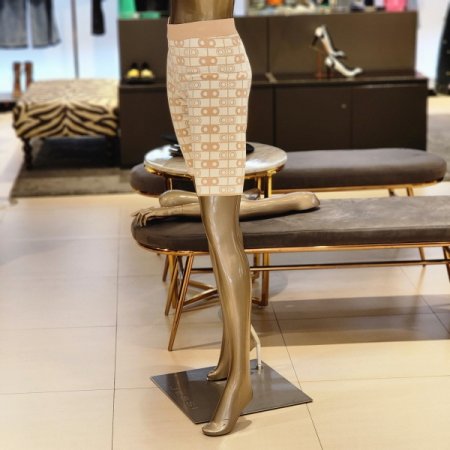 레터링 패턴 밴딩 니트 5부팬츠