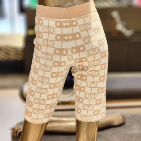 레터링 패턴 밴딩 니트 5부팬츠