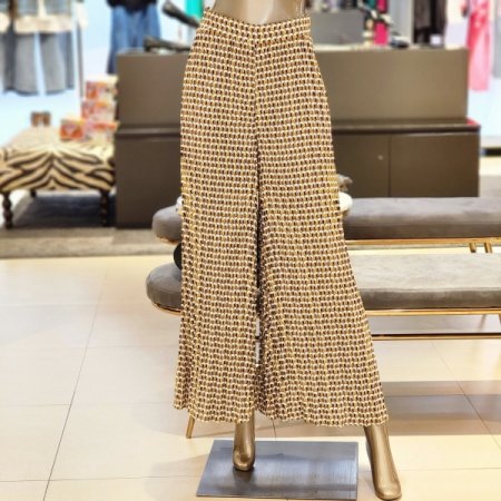 프린팅 주름와이드팬츠