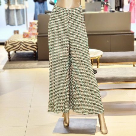 프린팅 주름와이드팬츠