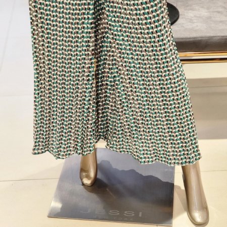 프린팅 주름와이드팬츠