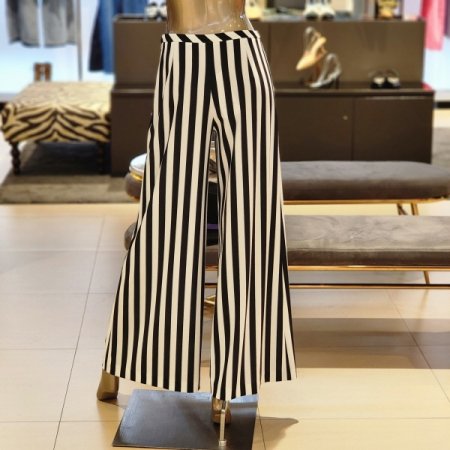 스트라이프 와이드팬츠