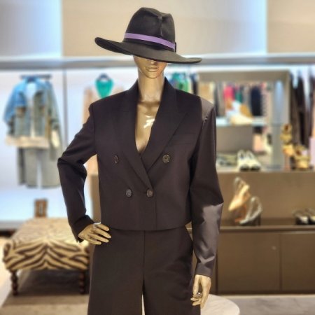 핑크 더블단추크롭자켓