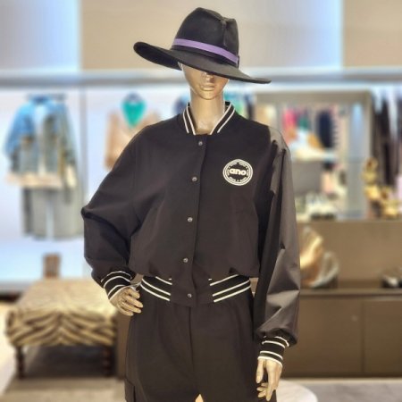 로고 블루종 점퍼