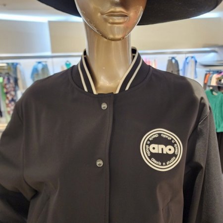 로고 블루종 점퍼