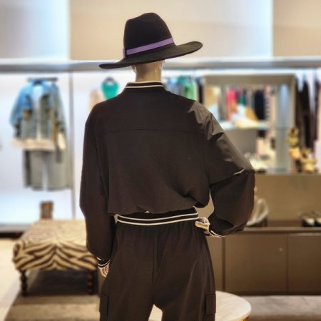 로고 블루종 점퍼