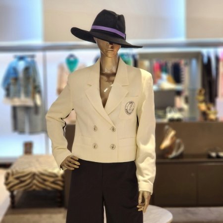 팔 라인테잎 로고 숏 재킷